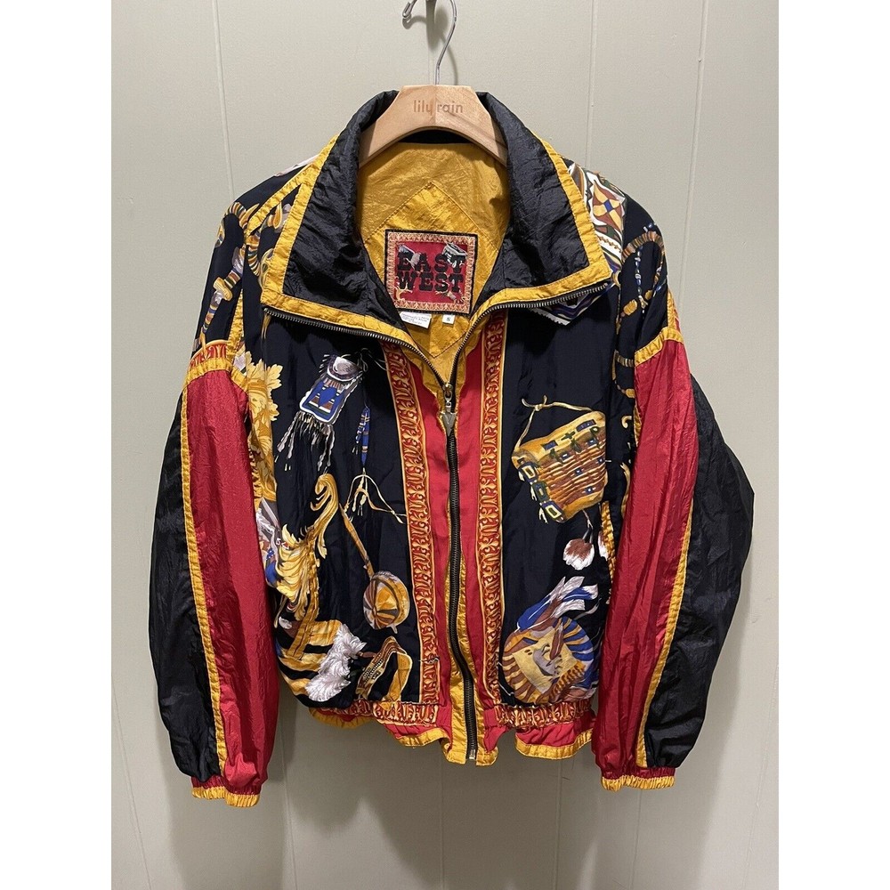Vintage East West Native American Themed 80s/90s Jacket Windbreaker Sz Small